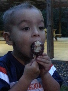 My nephew and his cake pop.