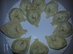 Wontons before deep frying. These were a lot of fun to make!