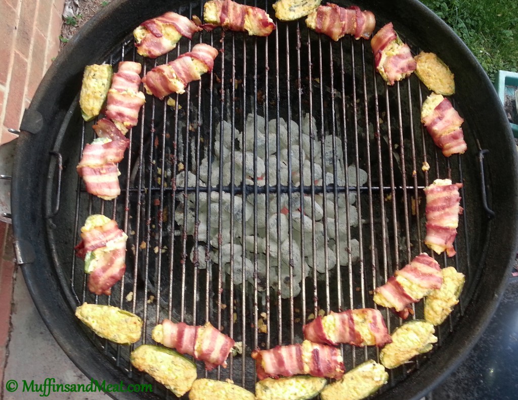 Placement of jalapenos around the grill. 