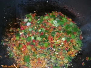 Hot peppers and scallions 