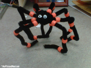 Spider pipe cleaner craft.  Instructions at the bottom. 
