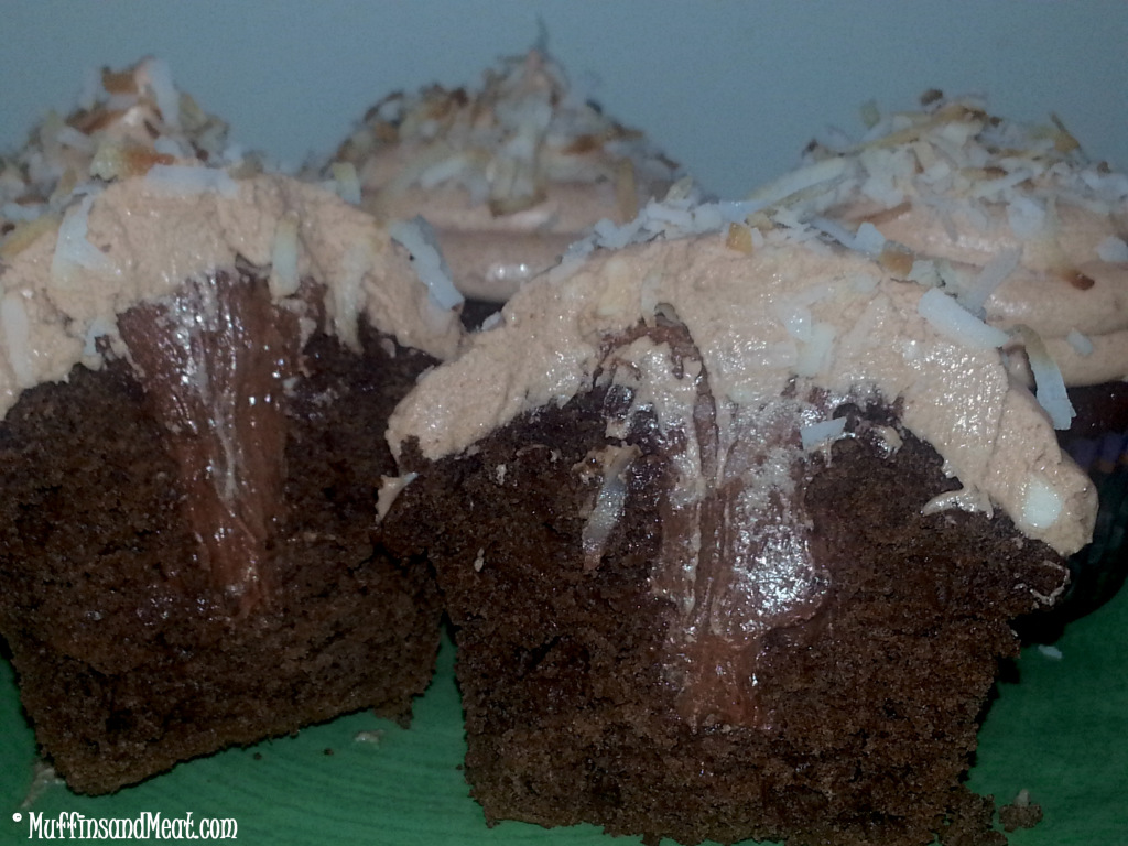 Chocolate Mocha Cupcakes with a Whipped Chocolate Coconut Peanut Butter Mousse Filling and a Peanut Butter Cream Frosting. This cupcake is absolutely amazing!