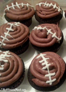 Superbowl Chocolate Cupcakes with a Rich Chocolate Frosting