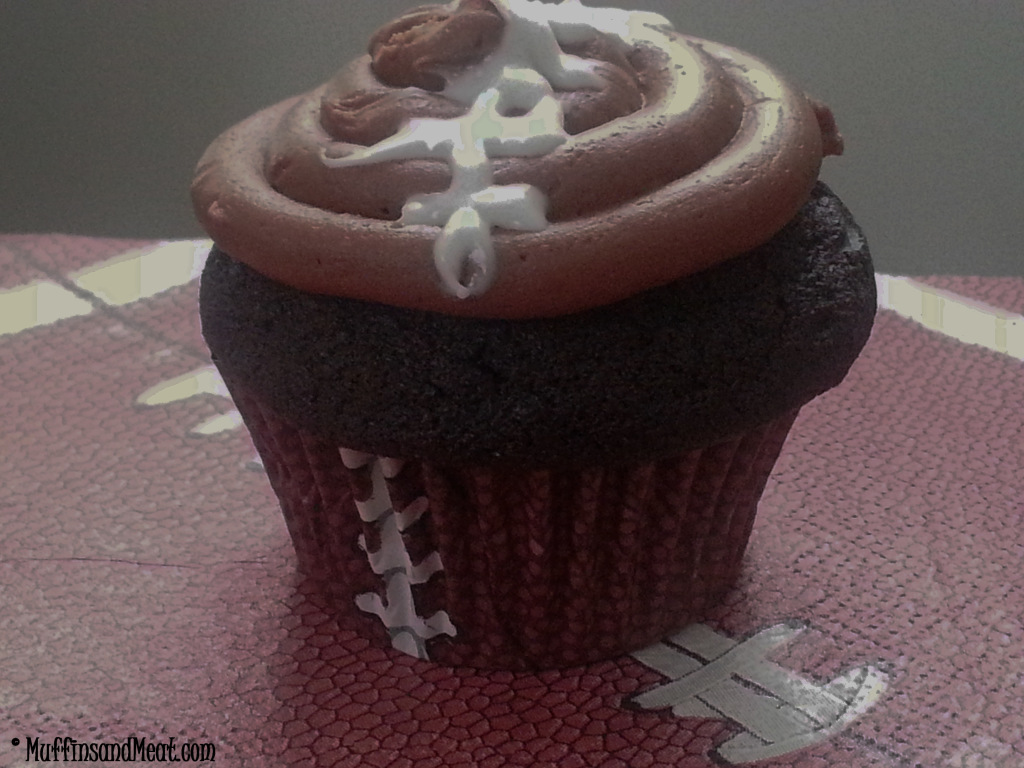 I don't care about this Super Bowl Double Chocolate Delicious Cupcakes with a decadent chocolate frosting. 